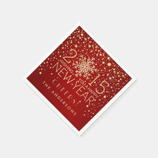 Happy New Year Modern Snowflake Confetti Holiday Servetten (Hoek)