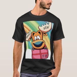 Happy New Year Moose - Feestelijke feestviering On T-shirt