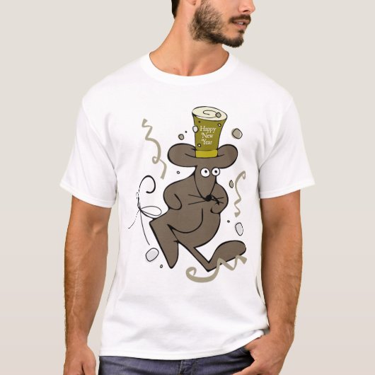 Happy New Year Mouse Mannen T-Shirt (Voorkant)