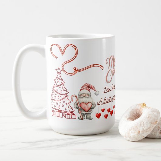 Happy New Year Mug – Premium Celebration Design Koffiemok (Met donut)
