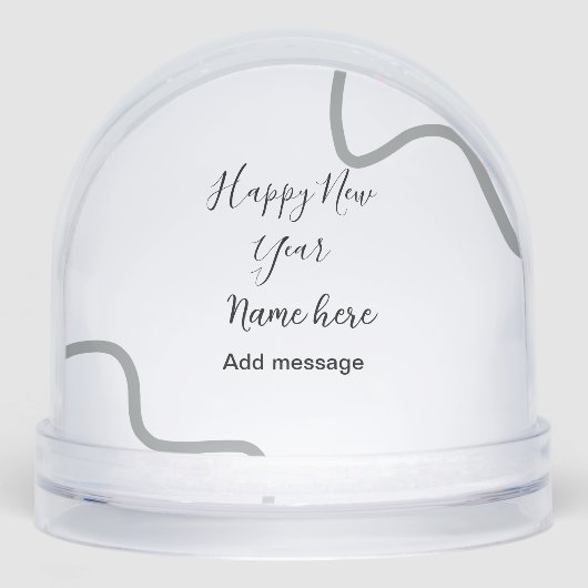 Happy new year name message gray simple holiday (Avant)