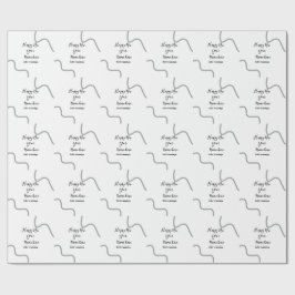 Happy new year name message gray simple holiday  cadeaupapier