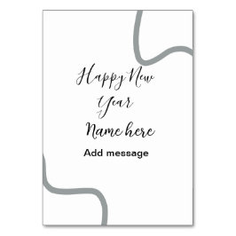 Happy new year name message gray simple holiday  kaart