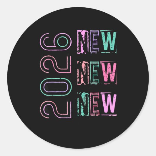 Happy New Year New Grace New Praise 2026 New Year' Ronde Sticker (Voorkant)