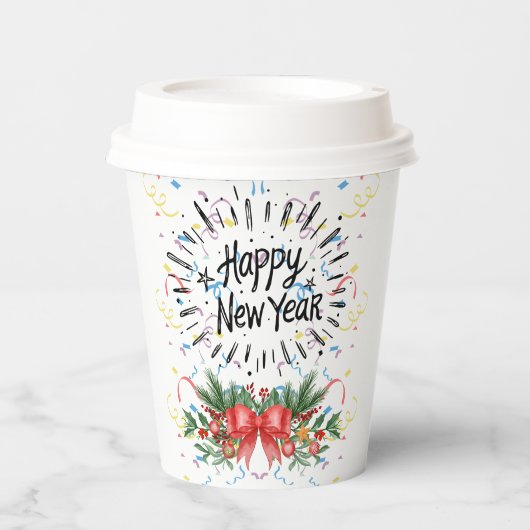 Happy new year papieren bekers (Voorkant)