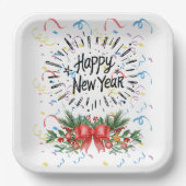Happy new year papieren bordje (Voorkant)