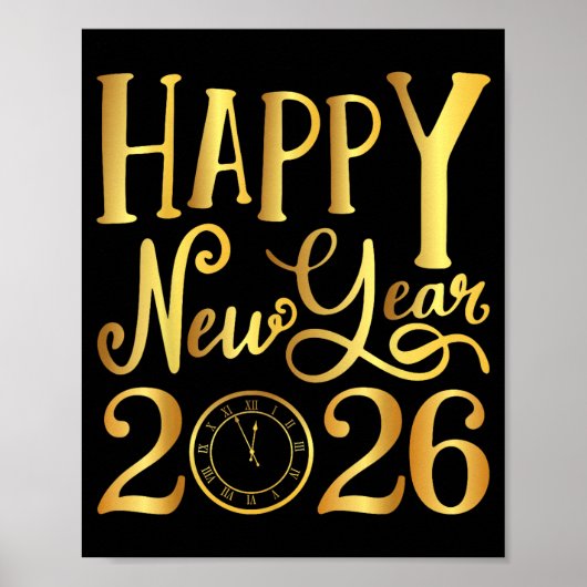 Happy New Year Party 2026 Family Matching  Poster (Voorkant)