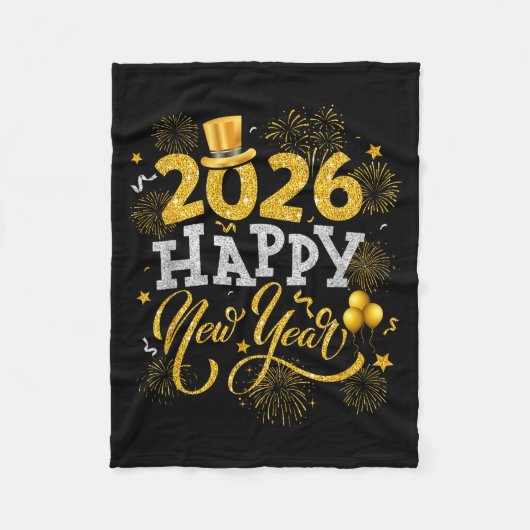 Happy New Year Party 2026 Fireworks Family Matchin Fleece Deken (Voorkant)
