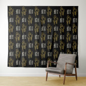 Happy New Year Party Backdrop Step en Herhaal Wandkleed (In Situ (horizontaal))