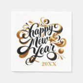 Happy New Year party datum toevoegen Servet (Voorkant)