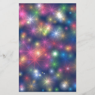 Happy New Year Party Glitter Stars Briefpapier