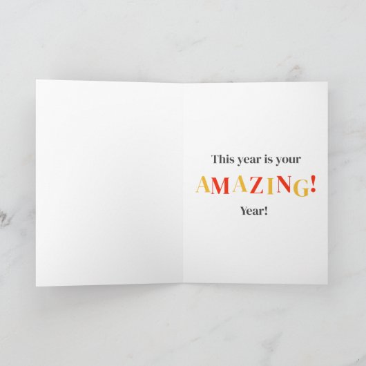 Happy New Year Penguin Feestdagen Kaart (Binnen)