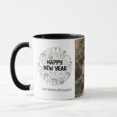 Happy New Year  Personalized Family Name Photo Mug (Gauche)