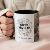 Happy New Year  Personalized Family Name Photo Mug Mok