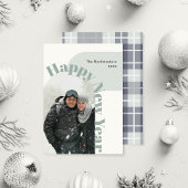 Happy New Year Photo Arch Mint Holiday Card Feestdagenkaart