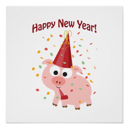 Happy New Year Pig Perfect Poster (Voorkant)