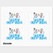 Happy New Year Rectangle Stickers/Snowmen Rechthoekige Sticker (Vel)