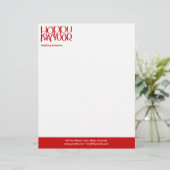 Happy New Year Red Letterhead Persoonlijk Briefhoofd (Staand voorkant)