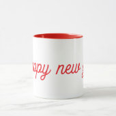 Happy New Year Red & White Ceramic Mug Mok (Midden)