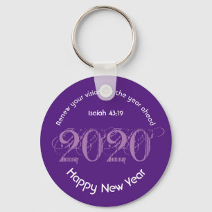 Happy New Year RENEW VISION 2020 Stylish PAARS Sleutelhanger