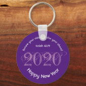 Happy New Year RENEW VISION 2020 Stylish PAARS Sleutelhanger (Voorkant)