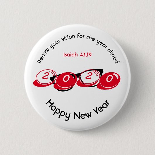 Happy New Year RENEW VISION 2020 Stylish Ronde Button 5,7 Cm (Voorkant)