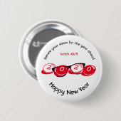 Happy New Year RENEW VISION 2020 Stylish Ronde Button 5,7 Cm (Voorkant /achterkant)