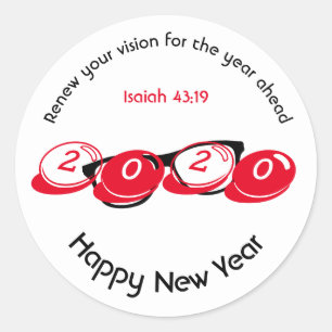 Happy New Year RENEW VISION 2020 Stylish Ronde Sticker