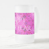 Happy New Year Ringer Frosted Glass Matglas Bierpul (Voorkant rechts)
