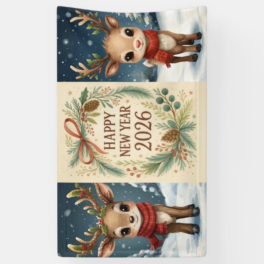 happy new year rustic party banner (Verticaal)