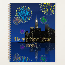 Happy New Year’s Eve Midnight Fireworks City Light Planner