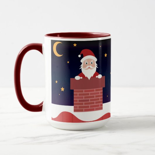 Happy New Year Santa op het dak Mok (Links)