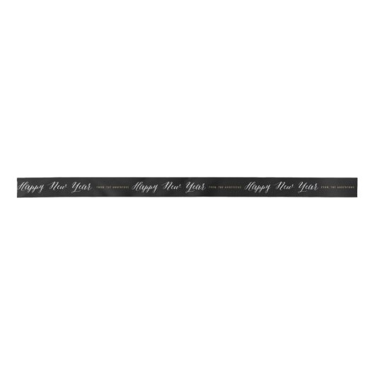 Happy New Year Script Custom Name Holiday Ribbon Lint (Voorkant)