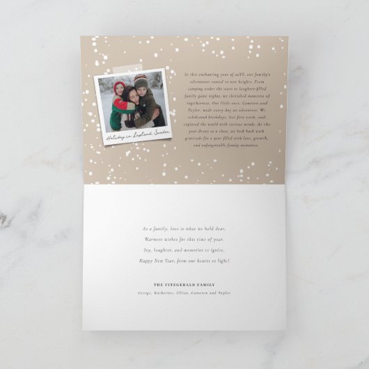 Happy New Year Simple Script Modern Minimal Photo Feestdagen Kaart (Binnen)