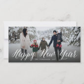 Happy New Year Simple Script Modern Minimal Photo Feestdagenkaart (Voorkant)