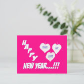 Happy New Year Snow laat Briefkaart over (Staand voorkant)