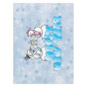 Happy New Year Snowman Tafelkleed (Voorkant)