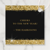 Happy New Year Specialized Black Gold Glitter Bedankjes Labels (Achterkant)
