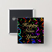 "Happy New Year" square button (Voorkant /achterkant)