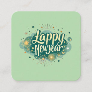 Happy New Year Square Visitekaartje