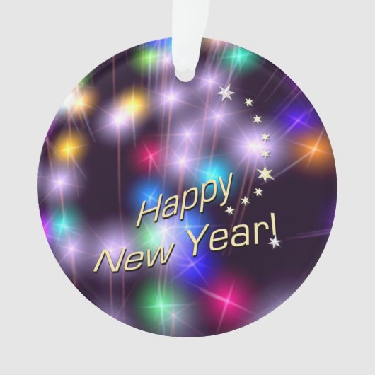 Happy New Year Star-lampjes Ornament (voorkant)