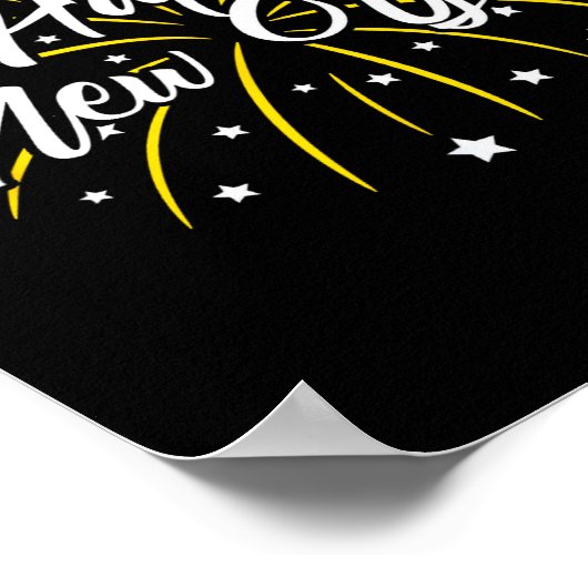 Happy New Year Tee Uni-kids Black Small Poster (Hoek)