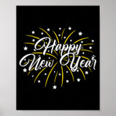 Happy New Year Tee Uni-kids Black Small Poster (Voorkant)