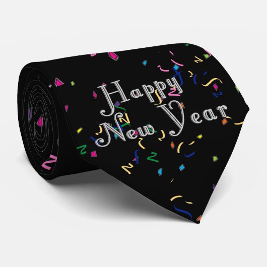 Happy New Year-tekstontwerp Stropdas (Opgerold)