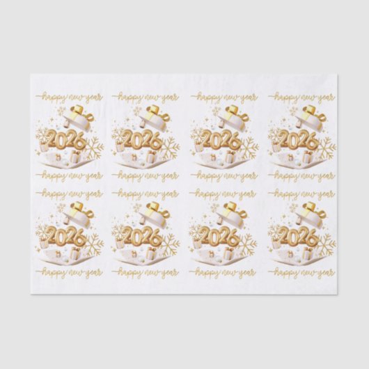 Happy new year tissuepapier (Voorkant)