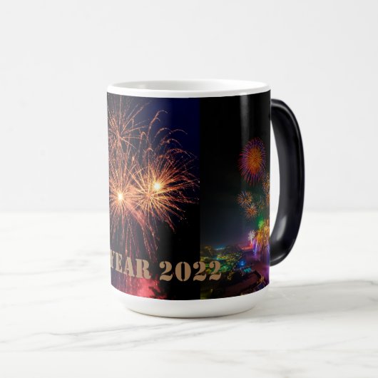 Happy New Year Two-Tone Coffee Mok (Voorkant rechts)