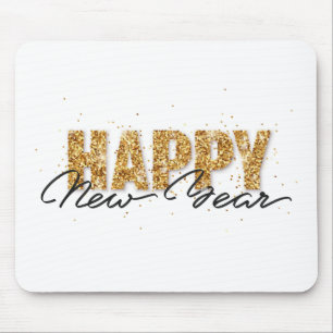 Happy New Year Typografie Gold Letters Muismat