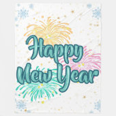 Happy New Year Typography Celebration Fleece Deken (Voorkant)
