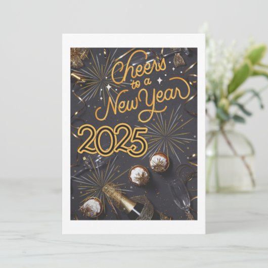 Happy New Year Uitnodiging (Staand voorkant)