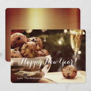 Happy New Year-uitnodigingskaart met champagne Kaart